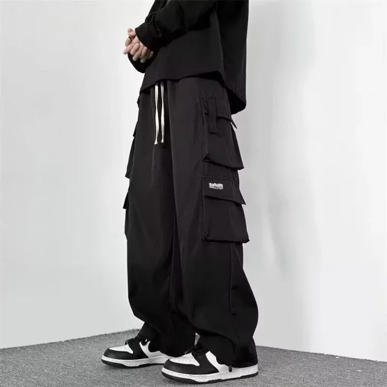 Mens-Cotton-Tactical-Cargo-Pants-Multi-Pocket-Mid-Waist-Polyester-Fiber