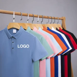 Men’s Cotton Work Uniform Polo Shirt with Custom Printed and Embroidered Logo