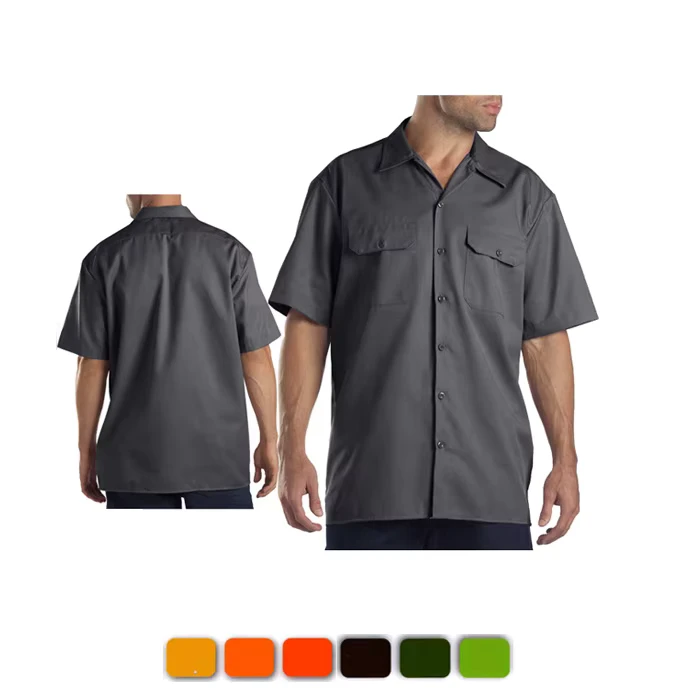 Men's Cotton Workwear Uniform Shirt with Pockets