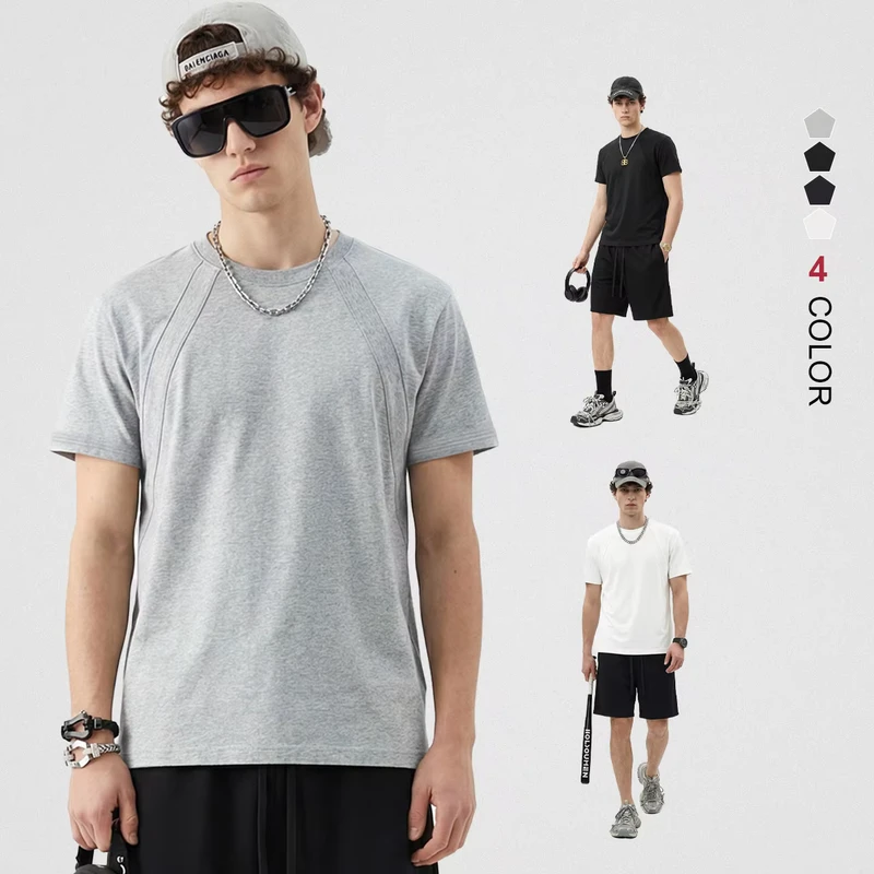 Men's Crewneck Lyocell Casual T-Shirts Quick Dry Custom Logo Design Oversized Unisex Style