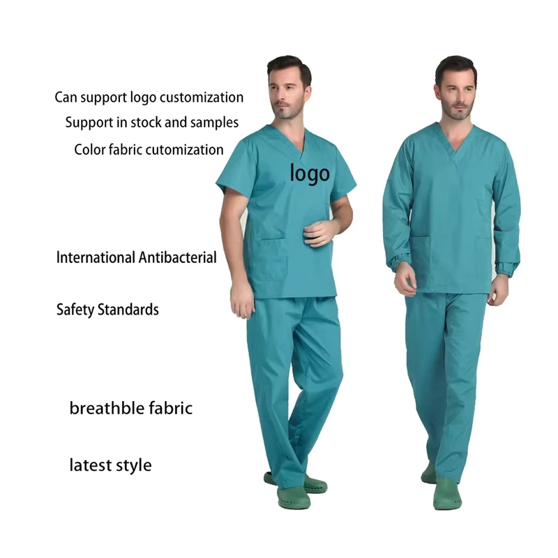 Men's Custom Logo Hospital Doctor Nursing Scrub Uniform