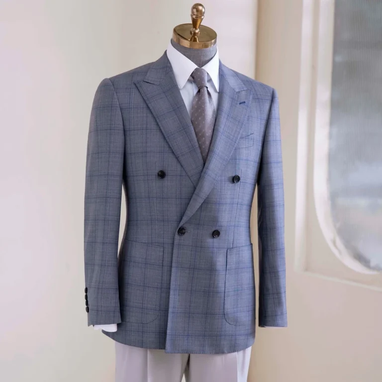 Mens-Custom-Wedding-Suit-Wool-Fabric-Double-Breasted-V-Neck-Collar-Plus-Size-Anti-Wrinkle-Blazers