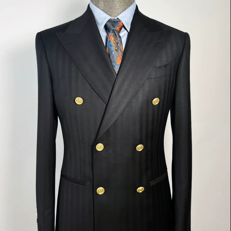 Men's Customizable Plus Size 2 Piece Business Suit Single Breasted Slim Fit Woolen Fabric Patch Pocket Zipper Fly Flat
