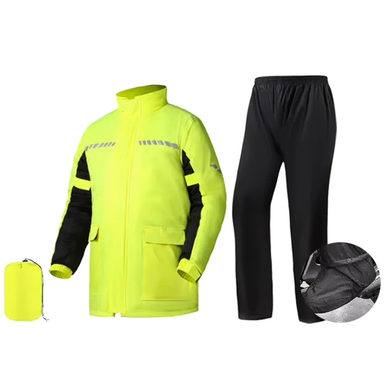 Mens-Customized-Logo-High-Visible-Breathable-Comfortable-Split-Type-Motor-Cycling-Raincoat-Suit-Reflective-Safety-Nylon
