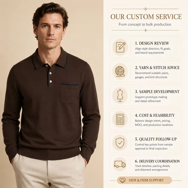 Men's Extrafine Merino Wool Knit Polo Shirt Pullover Sweater