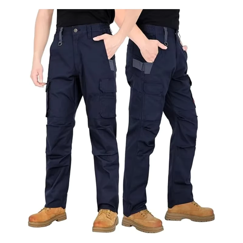Men's FR 6OZ Lightweight Cotton Stretch Ripstop Flame Resistant CAT2 Arc Rating Brass Zipper Fire Resistant Pants