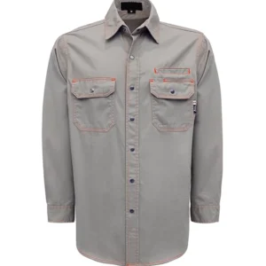 Men’s FR Clothing Snaps 7.5oz 100% Cotton Twill Woven Water Rain Repellent Fire Resistant Welding Jackets NFPA2112 CAT2 FR