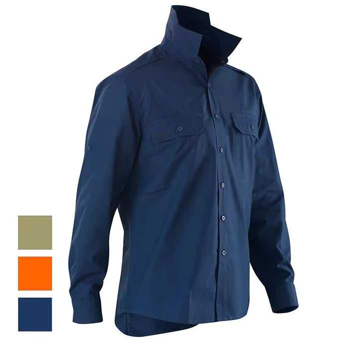 Mens-FR-Long-Sleeve-Two-Pocket-Work-Shirt
