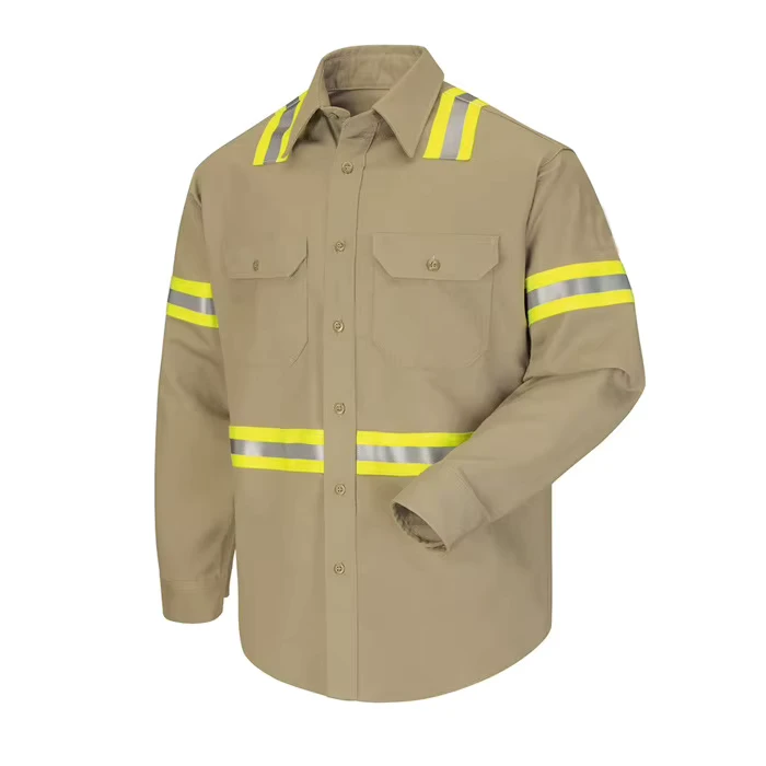 Men's Fire Resistant FR Shirts Nylon Cotton FRC Flame-Resistant Welder Work Suit