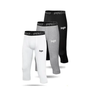Men’s Fitness Running Training Tight Quick-Drying Sweat-Wicking Breathable Elastic Capri Compression Pants