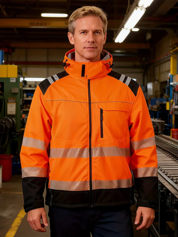 Mens-Fluorescent-Yellow-Orange-Hooded-Zipper-Jacket-Multiple-Pockets-Heavy-Duty-Workwear-Coat-with-Reflective-Stripes