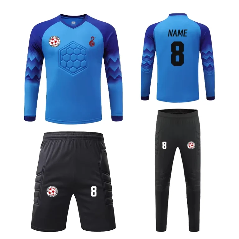 Mens-Football-Goalkeeper-Blue-Training-Jersey-Thick-Sponge-Protection-Goalie-Uniform-Pants