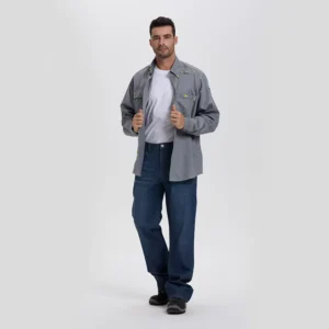 Men’s Fr Solid Work Safety Fire Resistant Jeans And Fr Shirt