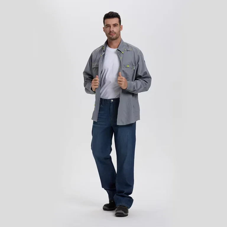 Mens-Fr-Solid-Work-Safety-Fire-Resistant-Jeans-And-Fr-Shirt