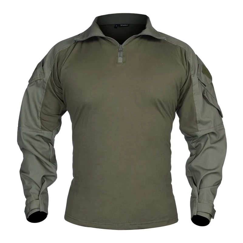 Men's G3 Long Sleeve Rapid Assault Combat Shirt Ranger Green with Elbow Pads