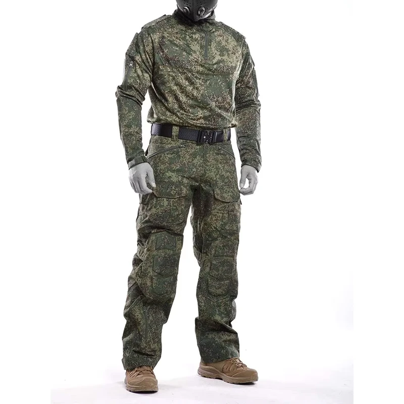Men's Green Blue Black Combat Tactical Russian Gorka Desert Camouflage Uniform Set