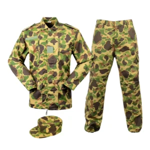 Men’s Green Camouflage F1 Combat Uniform Polyester-Cotton Breathable Ripstop Anti-Static