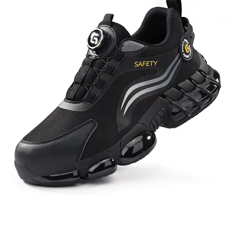 Men's Grey Construction Sneakers Steel Toe Anti-Smash Work Safety Shoes