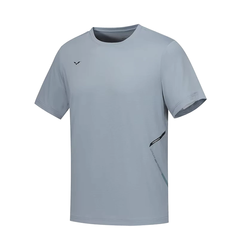 Men's Half Sleeved Basic Style T Shirt Solid Color Round Neck Knitted Upper Garment with Casual Silk Screen Printing