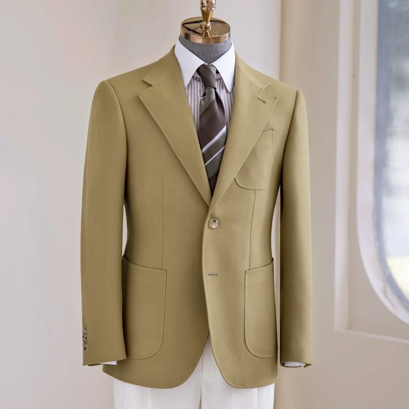 Men's Haute Couture Bespoke Plus Size Wedding Suit 100% Wool 120 150 'Super British Fabric' Single Breasted Design High Quality