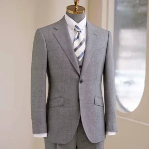 Men’s Haute Couture Bespoke Plus Size Wedding Suit 100% Wool Super British Fabric Anti Wrinkle Single Breasted Closure Pant Coat