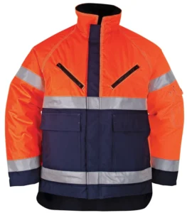 Mens Hi Vis Comfortable and Warm Winter Waterproof Safety Jacket with Pockets Outdoor Parka