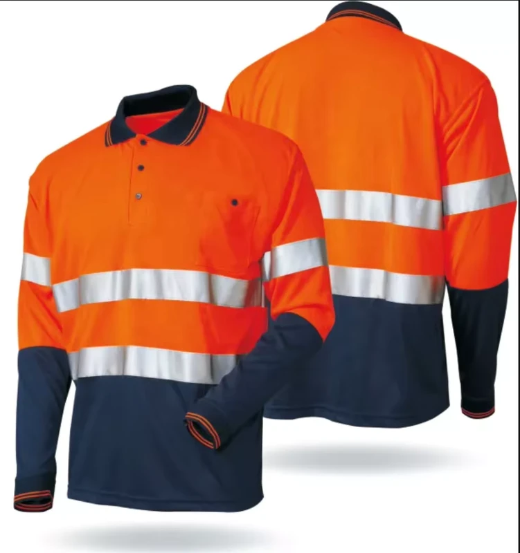 Men's Hi Vis Construction Short Sleeve T Shirt Hi Vis Workwear Reflective Safety Polo T Shirt With Reflective Tapes