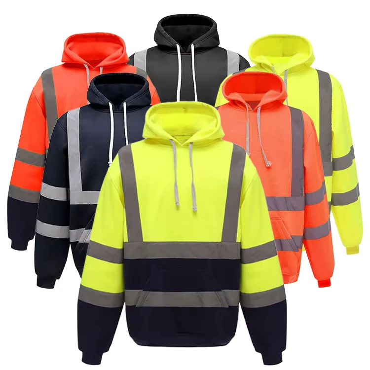 Mens-Hi-Vis-Hoodies-Sweatshirt-Fluorescent-Yellow-Winter-Custom-logo-Construction-Reflective-Safety-Workwear-Safety-Hoodie