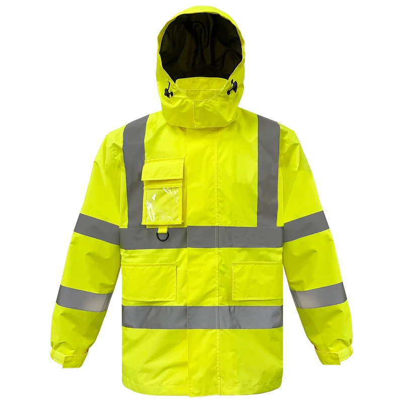 Men's Hi Vis Polyester Work Suit Breathable Reflective Safety Jacket Pants Set OEM Private Label Factory Supplier