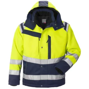 Mens Hi Vis Reflective Safety Winter Jacket Workwear 2 in 1 Fleece High Visibility Work Wear Waterproof Jacket