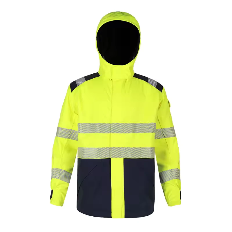 Mens Hi Vis Reflective Safety Winter Jacket Workwear FR Waterproof Jacket