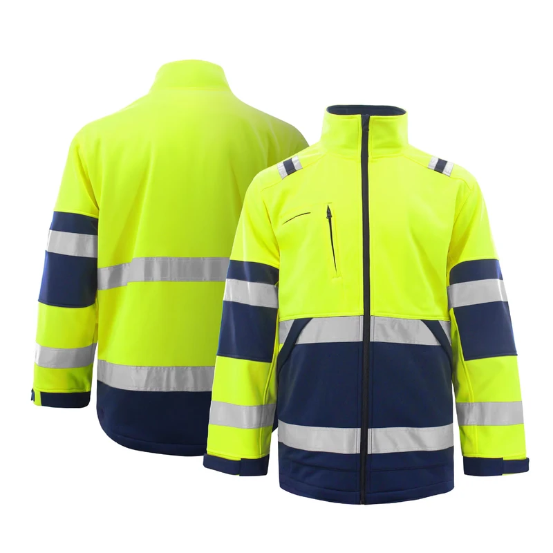 Men's Hi Vis Winter Polar Fleece Safety Jacket Reflective Strips Bulk Customization for Work & Outdoor