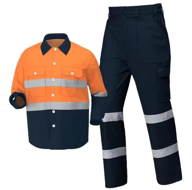 Mens-Hi-Vis-Work-Shirt-100-Cotton-Long-Sleeve-With-Air-Vent-Breathable-Safety-Clothing