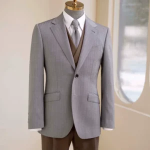 Men’s High Quality Bespoke Wedding Suit 100% Wool Super British Fabric Single Breasted Haute Couture Design for Plus Sizes Men