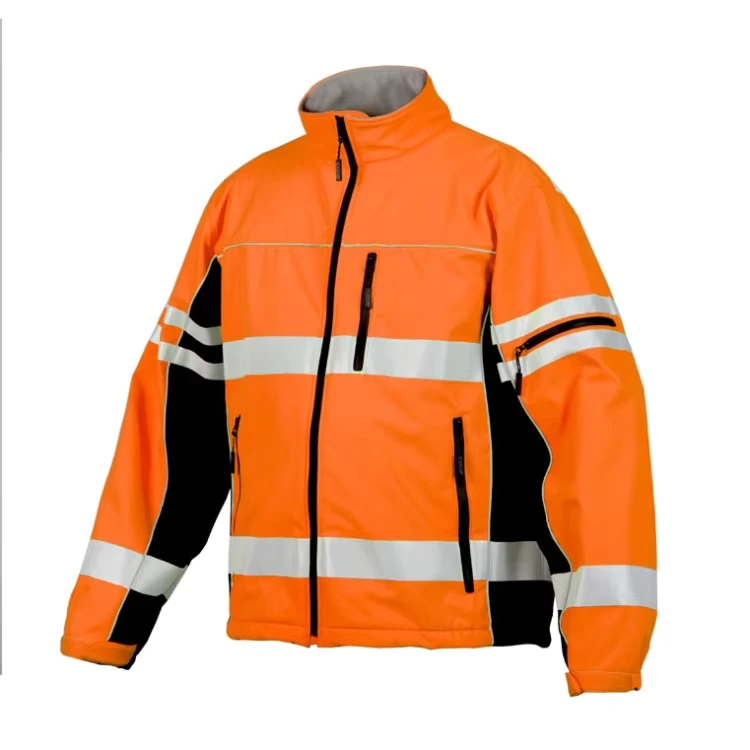 Men's High Quality Hi Vis Waterproof Spring Windproof Reflective Softshell Jacket