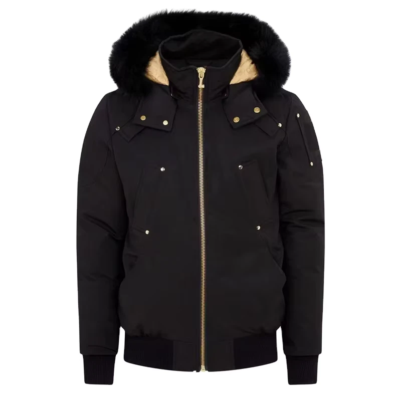 Men's High Quality Winter Down Coat Hooded Down Jacket Male Fox Fur Trim Bomber Jacket