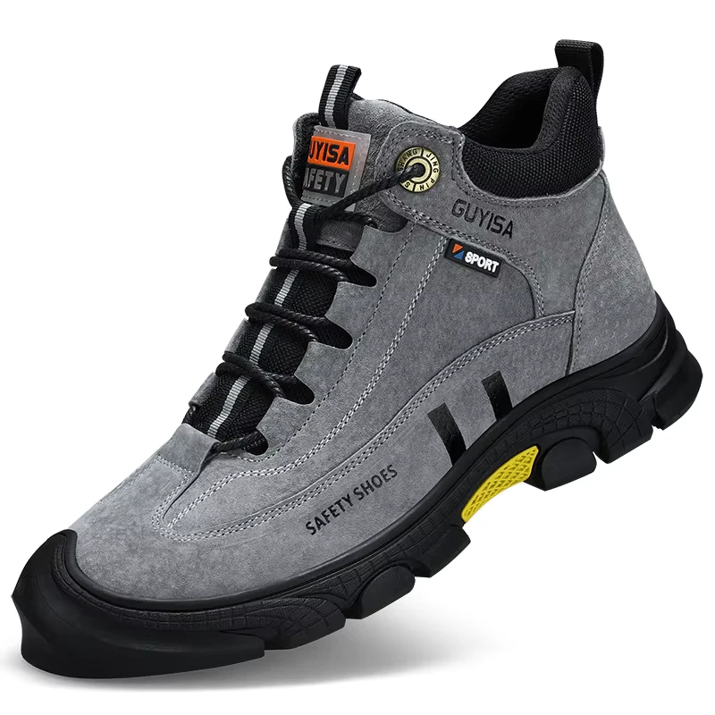 Men's High-Top Anti-Smash Anti-Puncture Labor Protection Shoes Non-Slip Steel Toe Safety Footwear