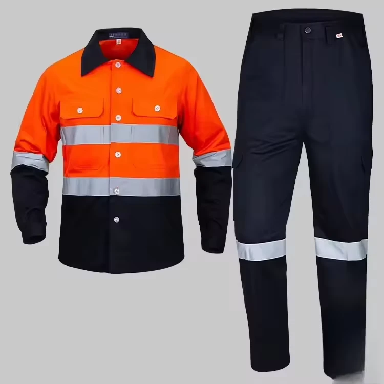 Mens-High-Visibility-Durable-Reflective-Safety-Suit-Cotton-Work-Wear-Long-Sleeve-Jacket-Breathable-Workwear-Shirt
