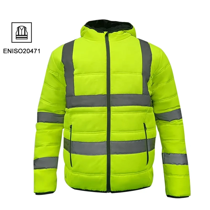 Mens High Visibility Reflective Padded Bomber Jacket