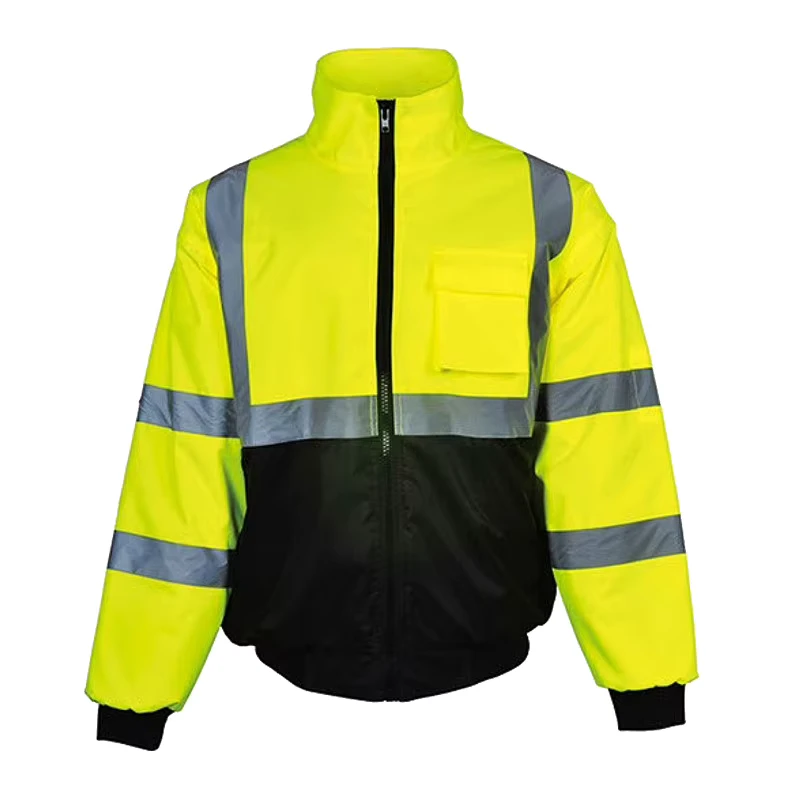 Mens High Visibility Traffic Waterproof Reflective Jacket Reflective Safety Clothing Hi Vis Jacket
