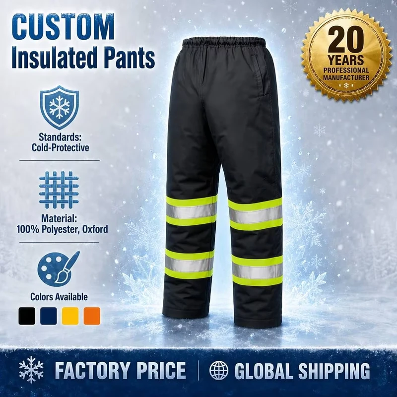 Men's High Visibility Waterproof Insulated Freezer Winter Work Pants