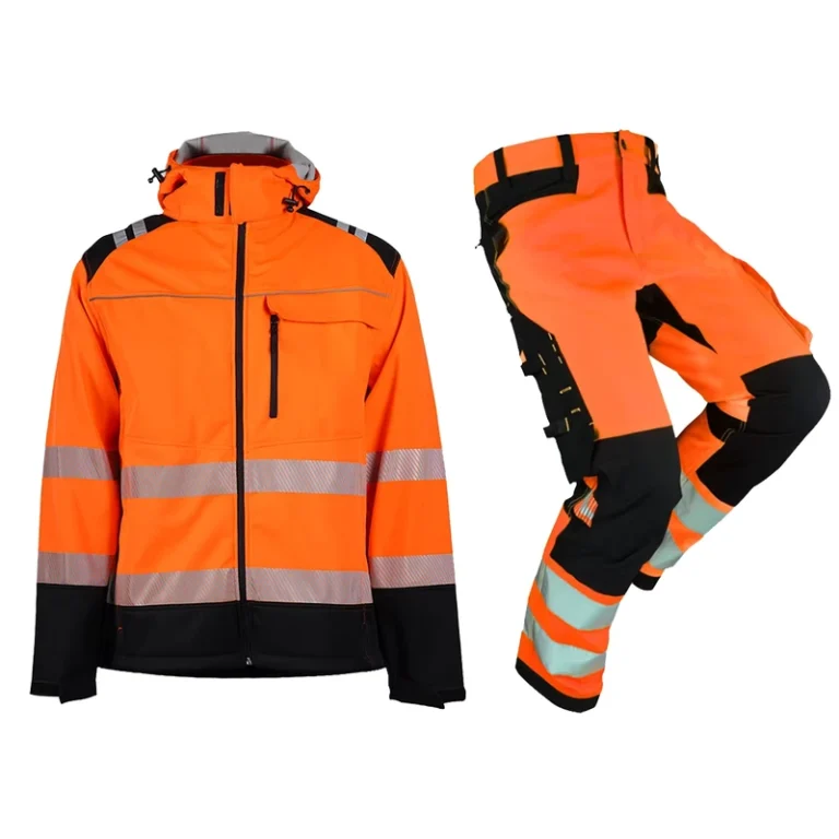 Mens-Hivis-High-Visibility-Security-Hoodie-Softshell-Jacket-Two-Tone-Recycled-Polyester-Waterproof-Mechanical-Stretch-Workwear