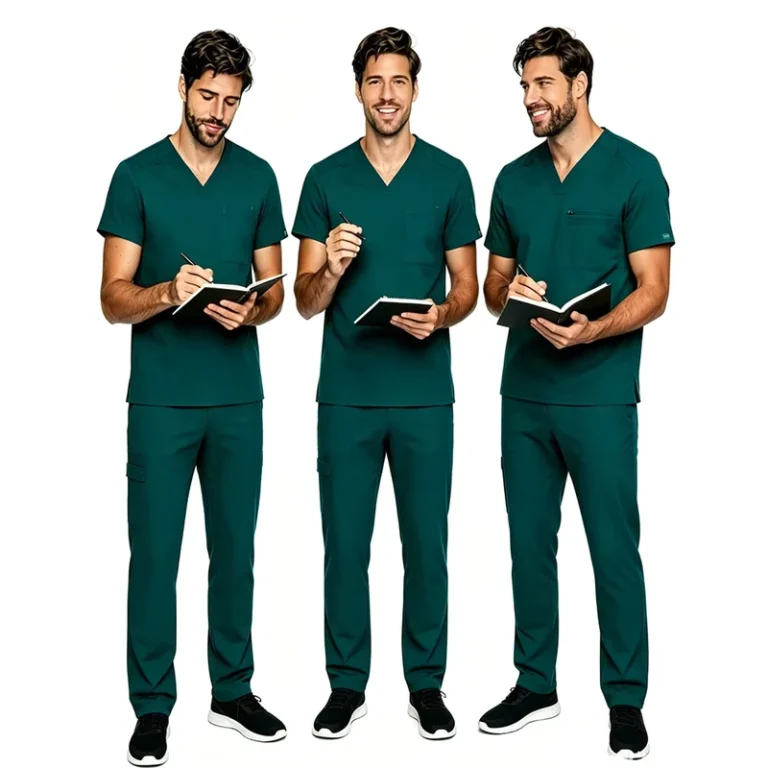 Mens-Hospital-Uniforms-Scrub-Sets-Soft-Anti-Shrink-Quick-Dry-Woven-Breathable-OEM-Available