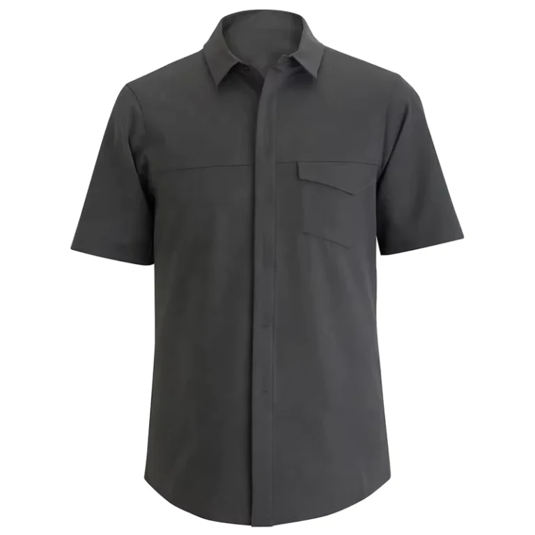 Mens-Hotel-Restaurant-Uniform-Shirt-with-Fly-Front-Placket-and-Curved-Hem