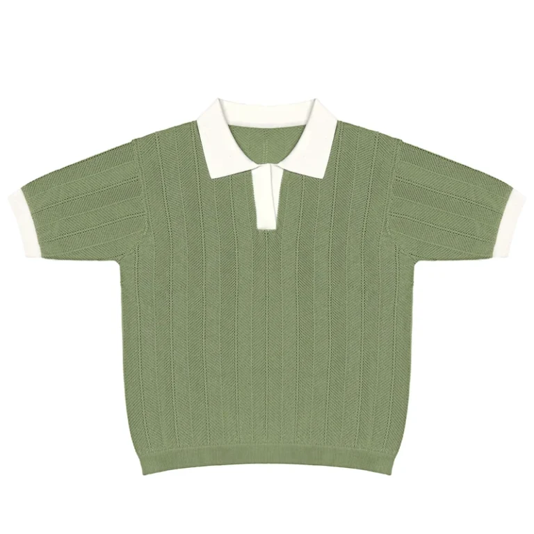Mens-Ice-Silk-Polo-Shirt-Contrast-Collar-Short-Sleeve-Slim-Fit-Stand-Up-Collar