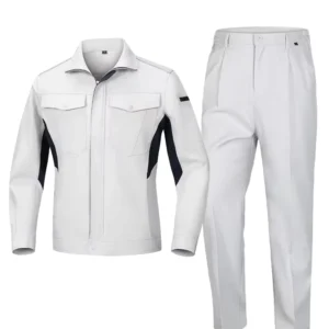 Men’s Industrial Work Clothes New Design Zipper Mechanical Work Scrubs Jacket Pants Breathable Factory Direct Workshop