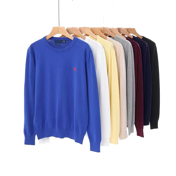 Men's Knitted Sweater Warm Soft Stretch Fabric Classic Crew Neck Casual Top for Daily & Outdoor Wear