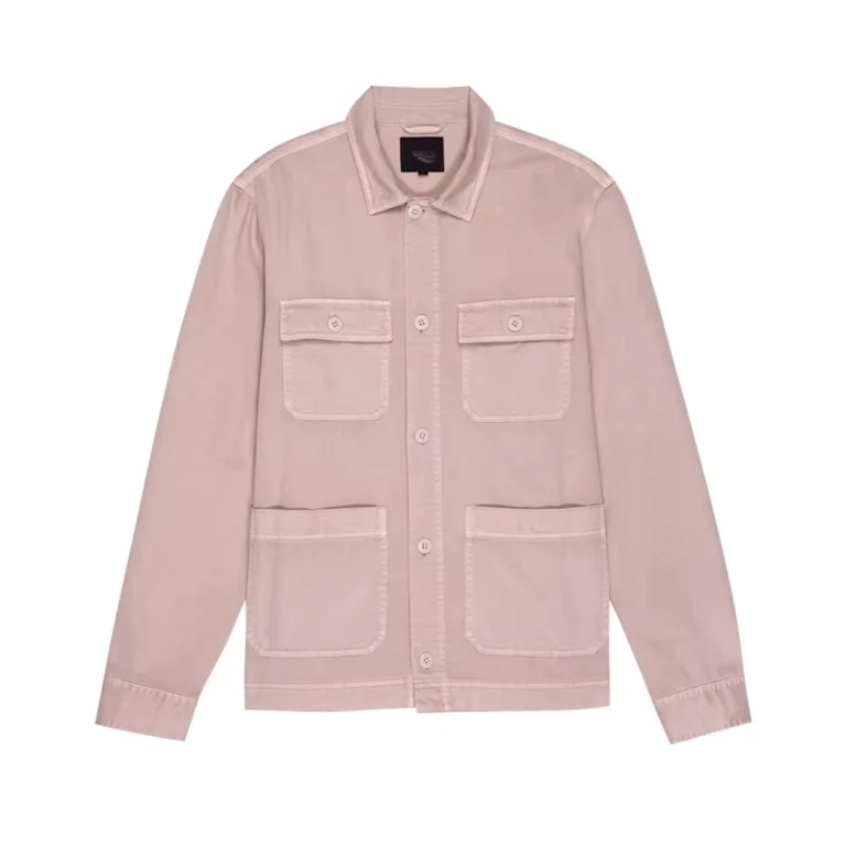 Mens-Light-Rose-Long-Sleeve-Double-Pocket-Cargo-Shirt-Plus-Size