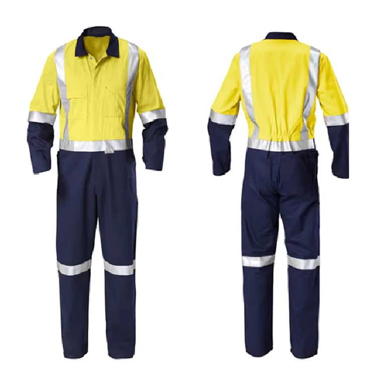 Men's Long Sleeve Adjustable Waist with the HI Vis Reflective Tape Jumpsuit Flame Fire Retardant Fr Coveralls Factory Price
