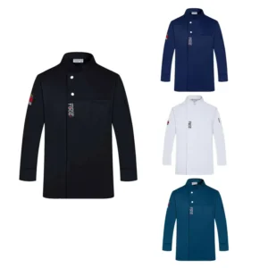 Men’s Long Sleeve Chef Uniform Work Clothes for Cooking for Hotels Western Restaurants Canteens Catering Restaurant Bar Uniforms